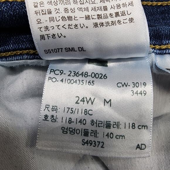 Levi's Jeans Womens 24W Blue Dark Wash Classic Straight Leg Stretch Denim Casual - Picture 10 of 15